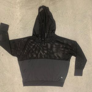Black Mesh Hoodie